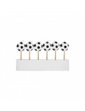 Set 6 lumanari pentru tort minge fotbal 7 cm
