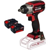 Einhell IMPAXXO 18/230 PXC + Twinpack - Masina de insurubat cu impact patrat 1/2 inch 230 Nm + Set 2 acumulatori Li-Ion 18 V 4 Ah