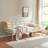 Pat metalic Single AADB-4482 otel alb [en.casa] HausGarden Leisure, [en.casa]