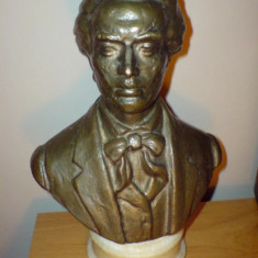 Bust bronz cu postament marmură MIHAI EMINESCU