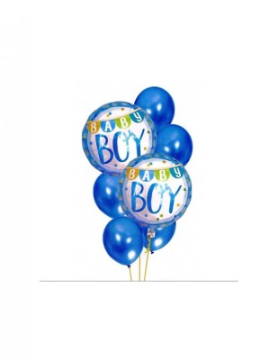 Set baloane pentru Zi de Nastere Baieti culoare Albastra 30x46cm foto