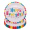 Set 10 farfurii happy everyday, flippy, 23 cm, din hartie 300 g, multicolor