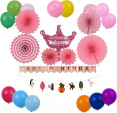 Set aniversar PARTY GO, folie/latex/hartie, multicolor, 26 piese