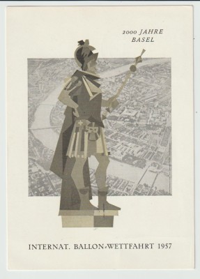 Elvetia ,Internationale Ballon-Wettfahrt 1957, Ballonpost foto