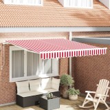 Perdea Manuală Retractabilă cu Dungi Roșii și Albe 350x250 cm