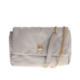 Geanta crossbody gri cu bareta din lant