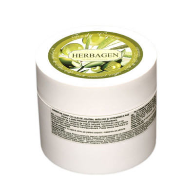 Crema corp (95% naturala) jojoba, masline si vitamina E, 150g, Herbagen foto