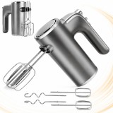 Cumpara ieftin Mixer de Mana Adela, 400W, 5 viteze, Functie Turbo, Teluri si Carlige, Otel Inoxidabil Ultraliger, Silver Grey