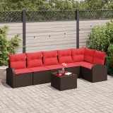 vidaXL Set de canapele pentru grădină 7 pcs Maro poliratan 3346074