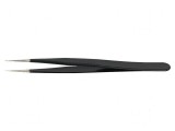 Pensetă ESD v&acirc;rf ascuţit 125mm - Pensetă antistatică v&acirc;rf ascuţit