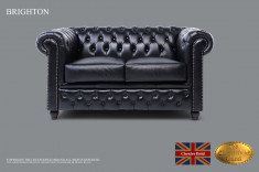 Canapea Chesterfield din piele naturala de 2 locuri-Chesterfield Brand foto