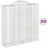 Cumpara ieftin Cosuri gabion arcuite, 9 buc 200x50x200/220 cm, fier galvanizat