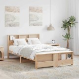 Cadru de pat cu headboard Maro 120 x 200 cm Lemn masiv de pin