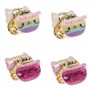 Set Clame Păr Copii, Model Pisică, Multicolor, Glitter, 2.5cm, 4 Bucăți, Oem