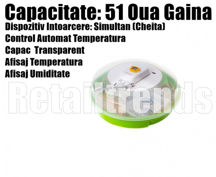Incubator Clocitoare Electric 51 Oua Pui Gaina Dispozitiv Intoarcere Temp Umid Incubator Clocitoare Electric 51 Oua Pui Gaina Dispozitiv Intoarcere Temp Umid