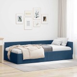 VidaXL Cadru de pat colțar cu headboard Manual albastru 80 x 200 cm