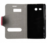 Husa tip carte cu stand rosie (cu decupaje frontale) pentru Huawei Ascend Y511
