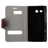 Husa tip carte cu stand rosie (cu decupaje frontale) pentru Huawei Ascend Y511