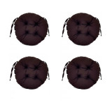 Set Perne decorative rotunde, pentru scaun de bucatarie sau terasa, diametrul 35cm, culoare negru, 4 buc/set, Palmonix