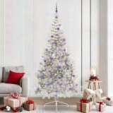 VidaXL Pom de Crăciun artificial pre-iluminat Argintiu 240 cm PET 3397238