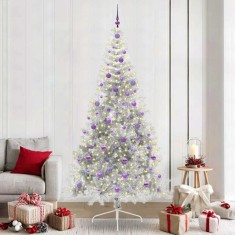 vidaXL Pom de Crăciun artificial pre-iluminat Argintiu 240 cm PET 3397238