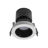 Spot incastrat Xpoli PO01, 1 x GU10, rotund, alb cu finisaj sablat + negru mat
