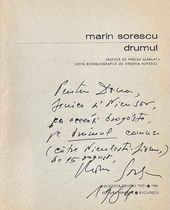 Drumul - Marin Sorescu (cu dedicatia autorului)
