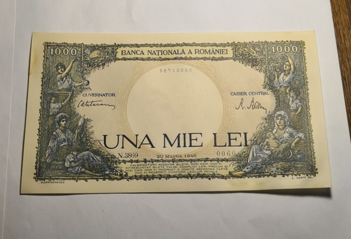 1000 lei 1945 UNC
