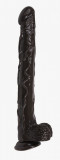 Dildo Long D cu Ventuza, PVC, Maro, 41.5 cm, STD