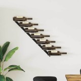 VidaXL Suport sticle de vin de perete pentru 7 sticle, negru, metal 289564