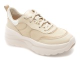 Cumpara ieftin Pantofi sport GEOX bej, D651FB, din material textil si piele naturala