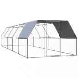 vidaXL Coteț de păsări pentru exterior, 3x10x2 m, oțel zincat