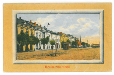 2973 - BRAILA, Market, Tramway, Rama, Romania - old postcard - used - 1911 foto