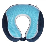 Pernă de Călătorie, Memory Foam, Gel Răcire, Albastru, 27 cm