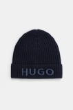 HUGO căciulă de l&acirc;nă culoarea negru, de l&acirc;nă, din țesătură unia, 50527804