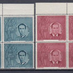 ROMANIA 1941LP 142 III MOTA SI MARIN SERIA IN BLOC DE 4 TIMBRE COLT DE COALA MNH