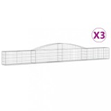 Cumpara ieftin Cosuri gabion arcuite 3 buc, 400x30x40/60 cm, fier galvanizat