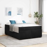 VidaXL Cadru de pat cu saltea Altele Negru 140 x 200 cm Catifea