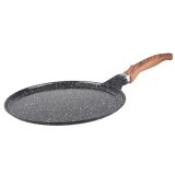 Tigaie clatite/pizza Goldmann, aluminiu turnat, 24x1.5 cm, acoperire ceramica, maner soft touch