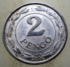 1.596 UNGARIA WWII 2 PENGO 1943, Europa, Aluminiu