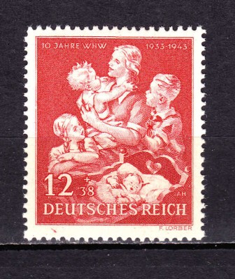 ✅ (S41) Germania Reich 1943 - 10 ani ajutorul de iarna ,serie Mi.859,MNH foto