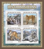 NIGER 2016 - Feline mari / set complet - colita + bloc MNH, Nestampilat