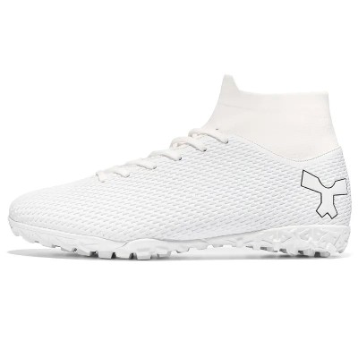 Ghete de fotbal MBrands cu glezniera 7.5 pentru teren sintetic culoare alb 38 foto