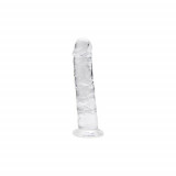 Realiste simple - Loving Joy 15 cm Dildo Transparent Aspect Realist Membru cu Vene in Relief Ventuza de Suctiune