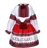 Cumpara ieftin Costum Popular Muntenia pentru fete, rosu 6 ani 116 cm, Oem