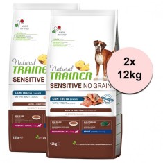 Trainer Natural Sensitive NO GRAIN M/M Adult Trout 2 x 12 kg foto
