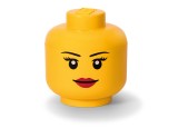 Cutie Depozitare LEGO Cap Minifigurină, Galbenă, 24cm - LEGO Storage Brick Head, Fată, Bric, Organizator Jucării și Accesorii