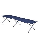 Pat pliant pentru camping, structura metalica, 190x74x42cm, 150kg, albastru marin Household NewTrend