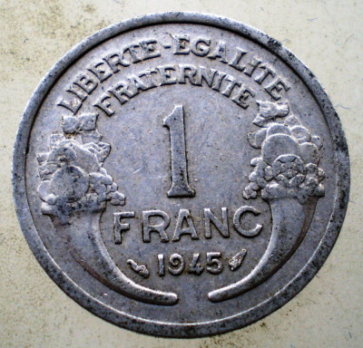 1.157 FRANTA WWII 1 FRANC 1945 foto