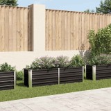 Strat Inaltat Gradina Antracit 160x40x45 cm Otel Galvanizat vidaXL Jardiniera Exterior
